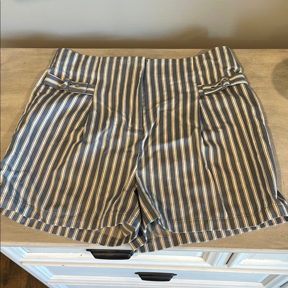 Sugarlips High Waist Blue and White Striped Shorts